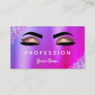 Carte De Visite Artiste de maquillage de Parties scintillant rose