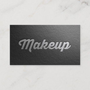 Carte De Visite Artiste de maquillage de texte embouti en noir et