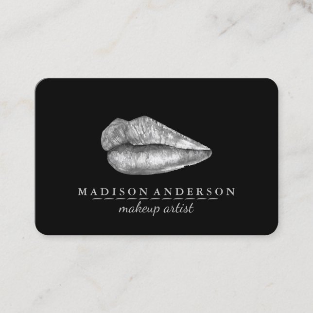Carte De Visite Artiste de maquillage des lèvres de Salon moderne (Devant)