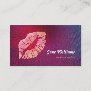 Carte De Visite Artiste de maquillage des lèvres roses