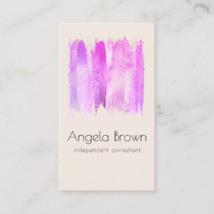 Carte De Visite Artiste de Maquillage Elégant Beige Violet