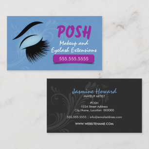 Carte De Visite Artiste de Maquillage et Extensions de Cils Violet