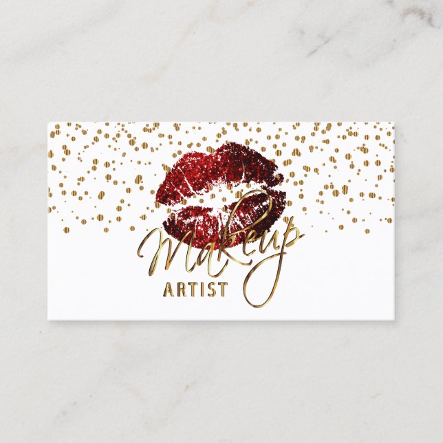 Carte De Visite Artiste de maquillage Golden Confetti & Cinnamon L (Devant)