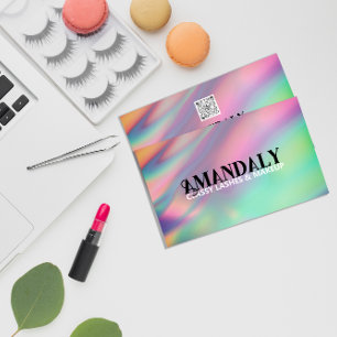 Carte De Visite Artiste de maquillage holographique Eyelash QR LOG