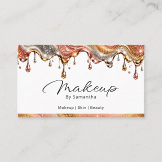 Carte De Visite Artiste de Maquillage | Luxueux Dégoulinant de Pa