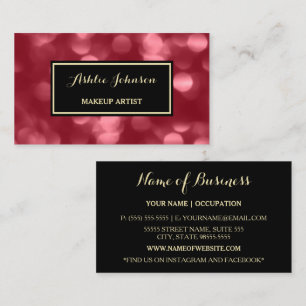 Carte De Visite Artiste de Maquillage Magenta Bokeh