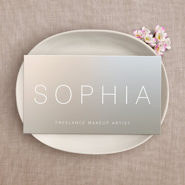 Carte De Visite Artiste de maquillage moderne Argent brillant (Créateur téléchargé)