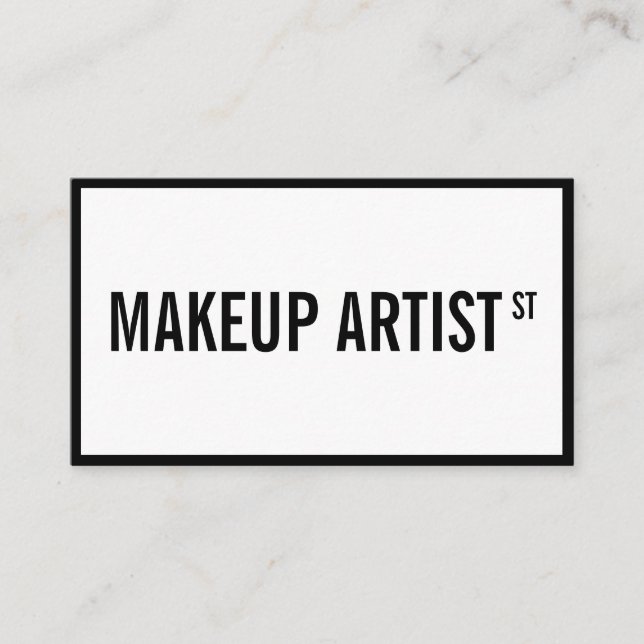 Carte De Visite Artiste de maquillage moderne glam white black str (Devant)