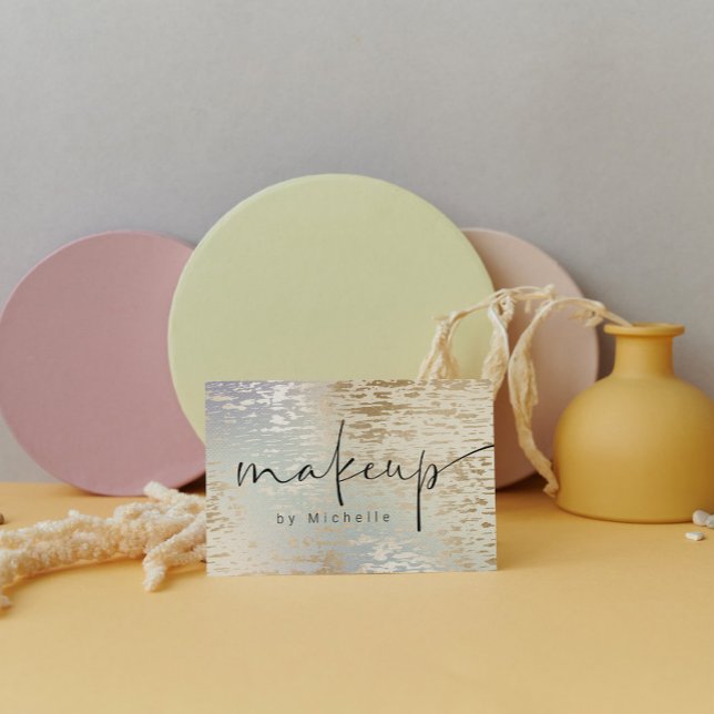 Carte De Visite Artiste de maquillage moderne texturé Iridescendan (Créateur téléchargé)