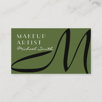 Carte De Visite Artiste de Maquillage Monogramme Élégant Moderne P