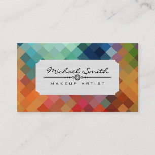 Carte De Visite Artiste de maquillage Motif de diamant coloré mod