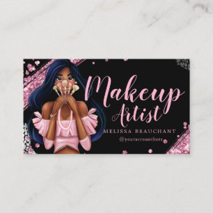 Carte De Visite Artiste de maquillage Parties scintillant de luxe