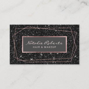 Carte De Visite Artiste de maquillage Parties scintillant noire Ro
