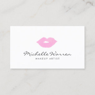 Carte De Visite Artiste de maquillage Pastel Rose Lips