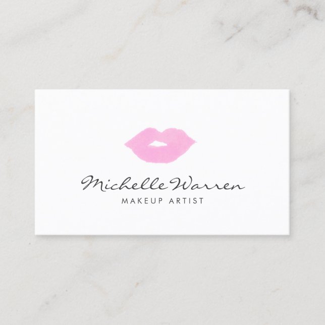 Carte De Visite Artiste de maquillage Pastel Rose Lips (Devant)
