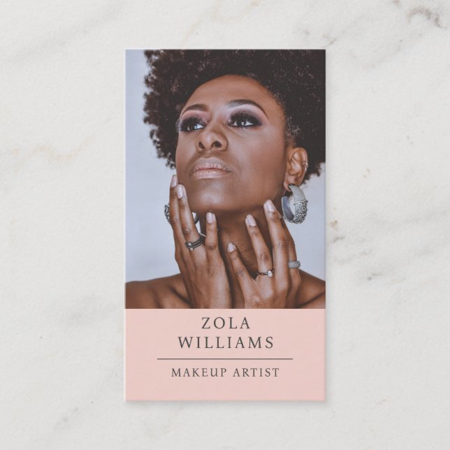 Carte De Visite Artiste de maquillage photo moderne (Devant)