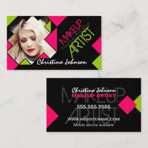 Carte De Visite Artiste de maquillage photo moderne et audacieux