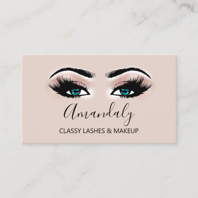 Carte De Visite Artiste de maquillage professionnel Blue Eyelash G (Devant)