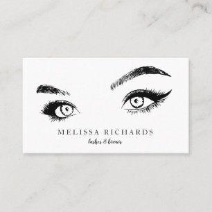 Carte De Visite Artiste de maquillage professionnel des cils Noir