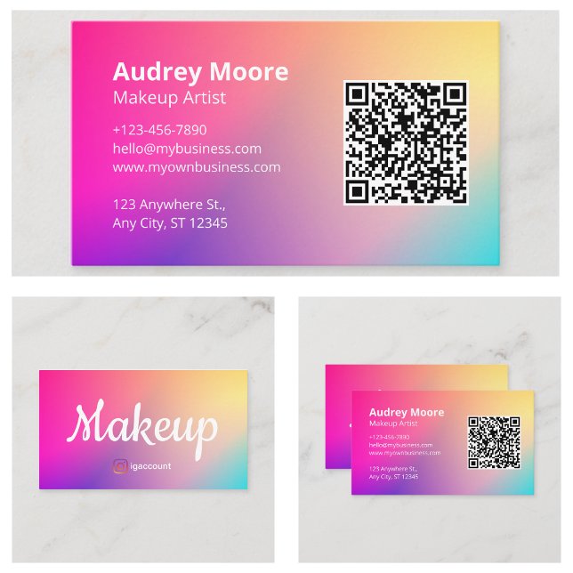 Carte De Visite Artiste de maquillage professionnel Designs modern (Professional Makeup Artist Modern Designs Business Card
)