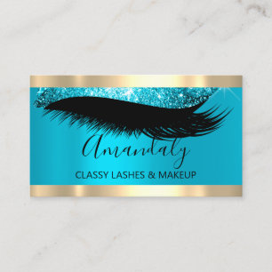 Carte De Visite Artiste de maquillage professionnel Eyelash bleu u