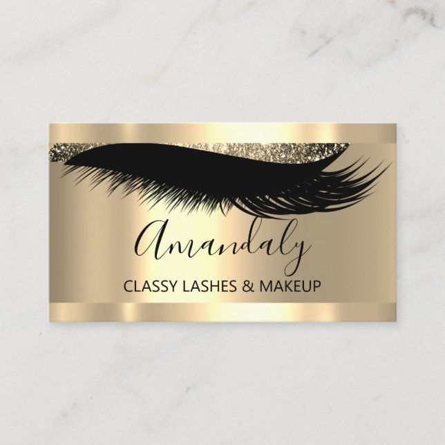 Carte De Visite Artiste de maquillage professionnel Eyelash Gold N (Devant)