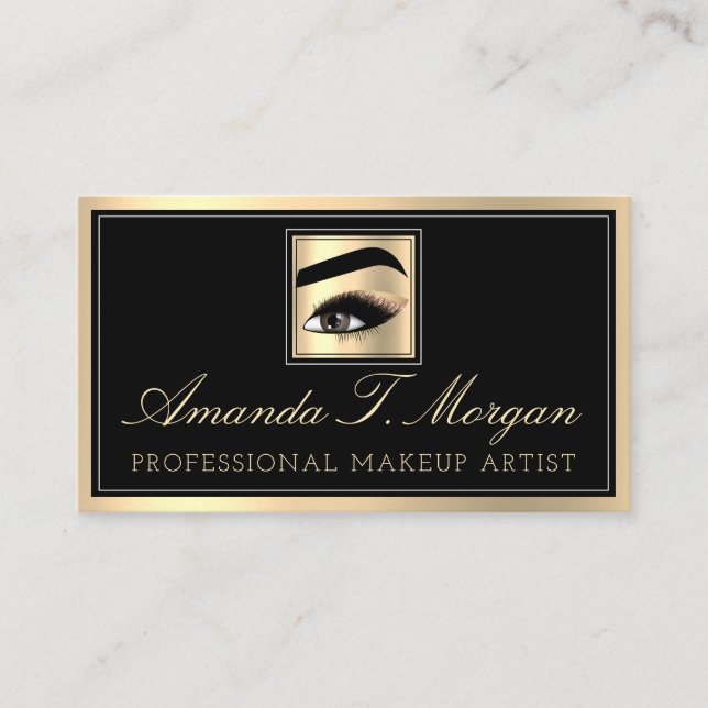 Carte De Visite Artiste de maquillage professionnel Eyelashes Gold (Devant)