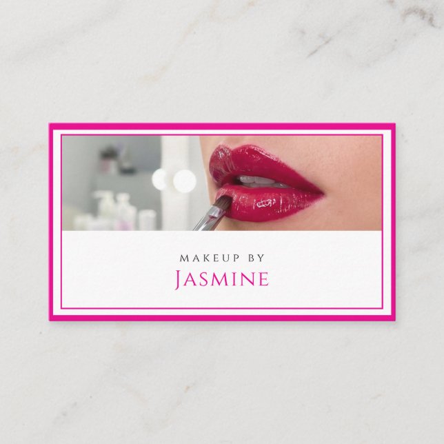 Carte De Visite Artiste de Maquillage Professionnel Fuchsia Audaci (Devant)