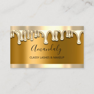Carte De Visite Artiste de maquillage professionnel Gold Lash Nail