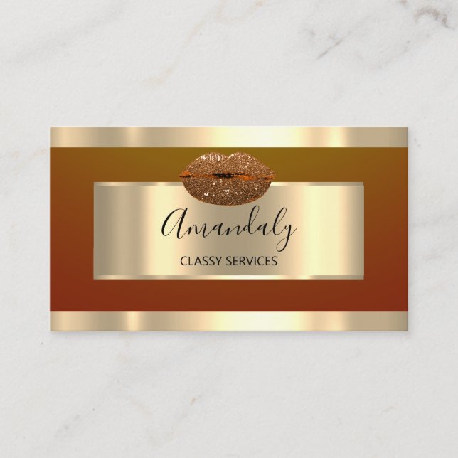 Carte De Visite Artiste de maquillage professionnel GoldGlitter Ki (Devant)