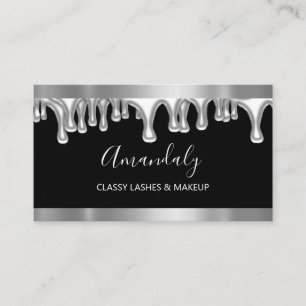 Carte De Visite Artiste de maquillage professionnel Gray Silver Ey