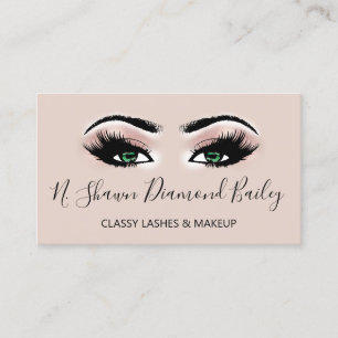 Carte De Visite Artiste de maquillage professionnel Green Eyelash 