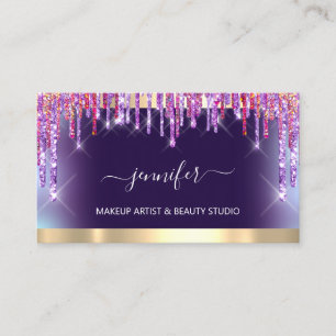 Carte De Visite Artiste de maquillage professionnel. Ombré Gold Pu