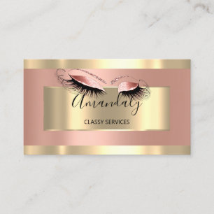 Carte De Visite Artiste de maquillage professionnel Rose Gold Eyel