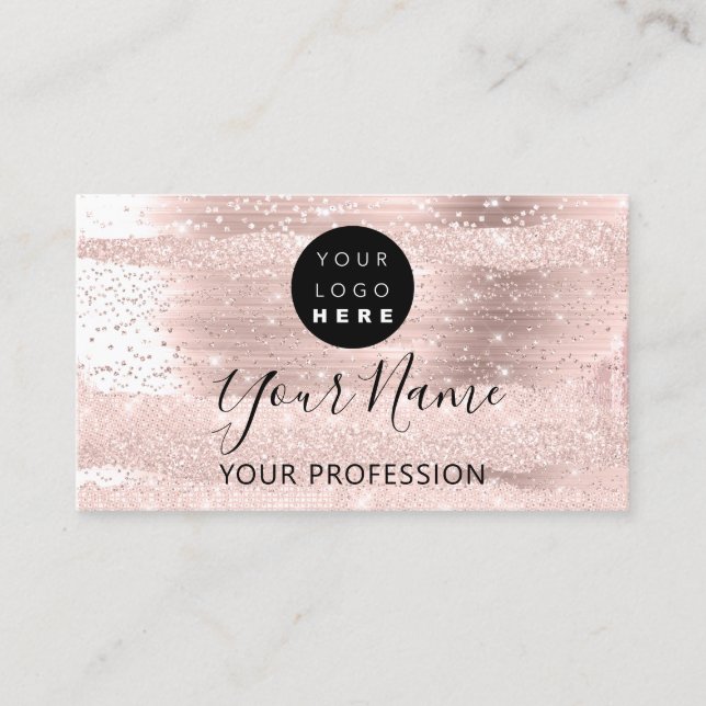 Carte De Visite Artiste de maquillage professionnel Rose Logo Conf (Devant)