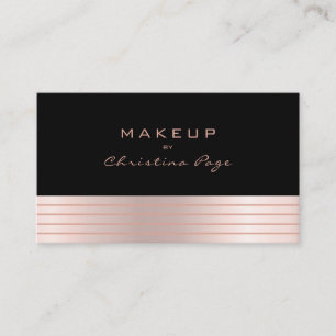 Carte De Visite Artiste de maquillage Rose de luxe Gold Ombre & Bl