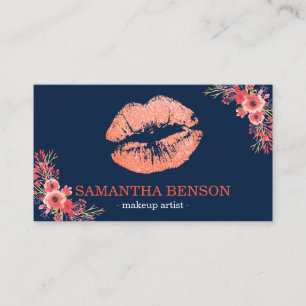 Carte De Visite Artiste de maquillage Rose floral tendance