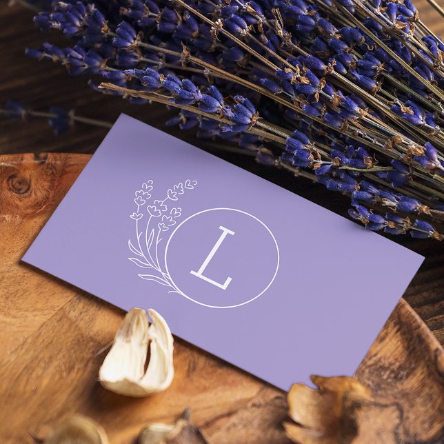 Carte De Visite Artiste de maquillage simple Lavender Monogram (Créateur téléchargé)