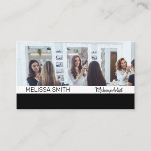 Carte De Visite Artiste de Maquillage Travaillant sur des Clients