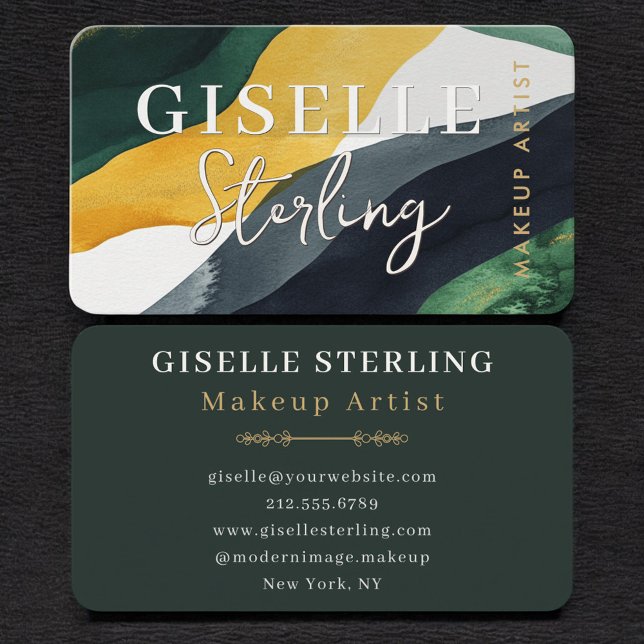 Carte De Visite Artiste de Maquillage Vert (Créateur téléchargé)