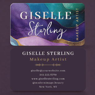 Carte De Visite Artiste de Maquillage Violet