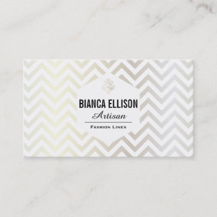 Carte De Visite Artiste de mode II Ornate, Chevron (Or Blanc)