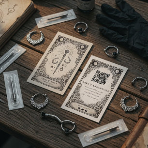 Carte De Visite Artiste de piercing mystique vintage