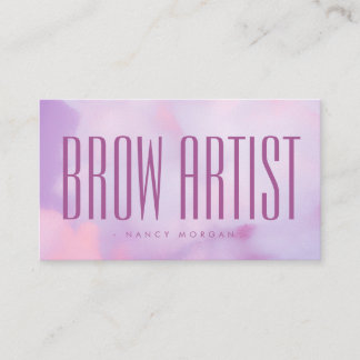 Carte De Visite Artiste de sourcils pastel violet holographique