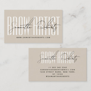Carte De Visite Artiste de sourcils typographie moderne script bei