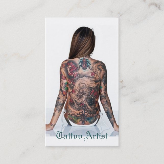 Carte De Visite Artiste de tatouage (Devant)