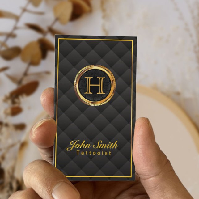 Carte De Visite Artiste de tatouage de luxe moderne (Créateur téléchargé)