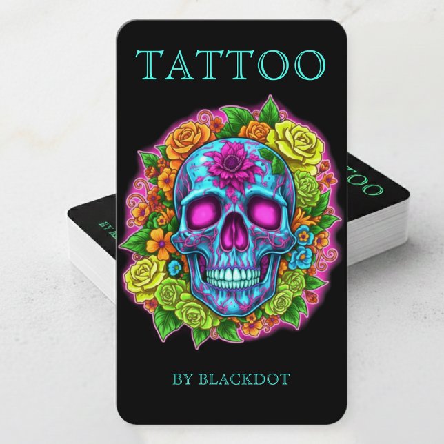 Carte De Visite Artiste de tatouage moderne Conception de salon de (Créateur téléchargé)