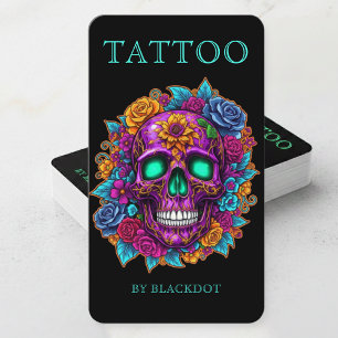 Carte De Visite Artiste de tatouage moderne médias sociaux Tatouag