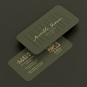 Carte De Visite Artiste de tatouage moderne Monogramme Tatouages A